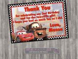 Birthday Cards with Cars On them Disney Cars Birthday Thank You Card Digital Printable