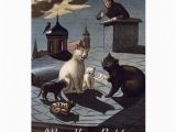 Birthday Cards with Cats Singing 5 Cats Singing On A Roof at Night Birthday Card Zazzle