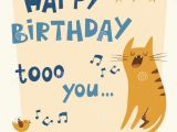 Birthday Cards with Cats Singing Happy Birthday Vector Card Stock Vector Illustration Of