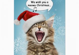 Birthday Cards with Cats Singing Singing Cat Christmas Card Zazzle Com