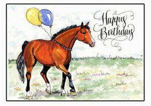 Birthday Cards with Horses On them Birthday Card Happy Birthday Horse Card Bay Horse Birthday
