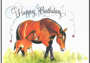 Birthday Cards with Horses On them Birthday Horse Card Mare and Foal Card Handmade Horse Card