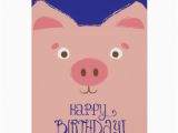 Birthday Cards with Pigs Cute Pink Pig Birthday Card Zazzle