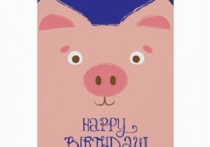Birthday Cards with Pigs Cute Pink Pig Birthday Card Zazzle