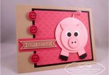Birthday Cards with Pigs Punch Art Pig Birthday Jr Cards to Make Pinterest