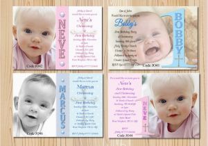 Birthday Christening Joint Invitations Girl Boy Joint Christening First Birthday Invitations