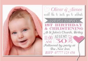 Birthday Christening Joint Invitations Joint Christening First Birthday Jo 14g the Invite Factory