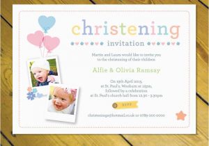 Birthday Christening Joint Invitations Personalised Joint Christening Naming Day Baptism