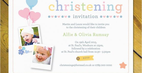 Birthday Christening Joint Invitations Personalised Joint Christening Naming Day Baptism