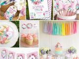 Birthday Decoration Items Online Unicorn Birthday Party Decorations Watercolor Floral