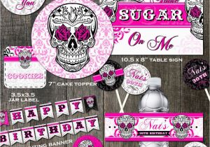 Birthday Decoration Packages Sugar Skull Birthday Party Decoration Package Cake toppers