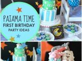 Birthday Decorations for Boys 1st Birthday A Pajama Time Boy S 1st Birthday Party Spaceships and