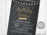 Birthday Dinner Invite Wording Birthday Dinner Party Invite Instant Download Any Age 30th