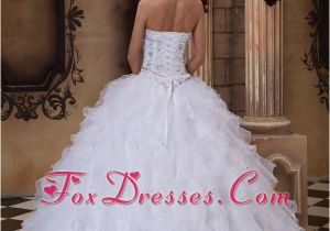 Birthday Dresses 16th Designer Quinceanera Dress White organza Beading Ruffles