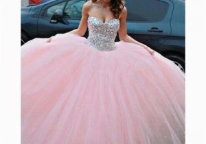 Birthday Dresses for 16 Year Olds 2017 Pink Ball Gown Quinceanera Dresses Tulle Puffy Style