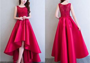 Birthday Dresses for 16 Year Olds Burgundy High Low Cocktail Party Dresses 2018 Applique