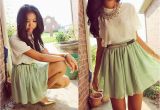 Birthday Dresses for 16 Year Olds Sharena C Thrift Store Cream top Ebay Mint Skirt Gold