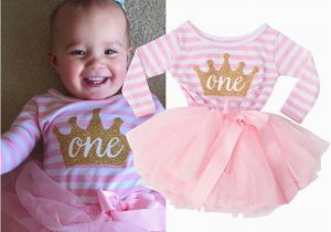 Birthday Dresses for Infants Baby Girl First Birthday Outfit Long Sleeve Newborn Baby