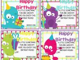 Birthday E-gift Cards Printable Redbox Birthday Gift Card Happy Birthday Monsters