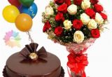Birthday Flowers and Chocolates Delivered Bunch Of 20 Red and White Roses with 1 Kg Double Chocolate