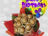 Birthday Flowers and Chocolates Delivered Chocolate Bouquet with Happy B Day Balloon