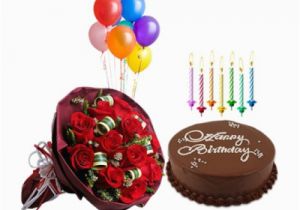 Birthday Flowers and Chocolates Delivery Birthday Surprise Collection Chocolate Truffle Cake