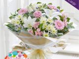 Birthday Flowers Bouquet Special Country Garden Hand Tied Bouquet Birthday Upgrade Offer