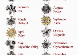 Birthday Flowers by Month Sterling Silver Birth Month Flower Pendant