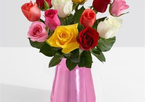 Birthday Flowers Delivery Usa Proflowers One Dozen Long Stemmed Vibrant Birthday Roses