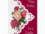 Birthday Flowers for My Daughter Vintage Peony Flower for Daughter Birthday Greeting Card