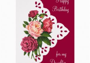 Birthday Flowers for My Daughter Vintage Peony Flower for Daughter Birthday Greeting Card