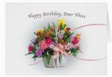 Birthday Flowers for Niece Birthday Niece Flowers In A Basket Greeting Card Zazzle