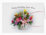 Birthday Flowers for Niece Birthday Niece Flowers In A Basket Greeting Card Zazzle