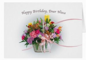Birthday Flowers for Niece Birthday Niece Flowers In A Basket Greeting Card Zazzle
