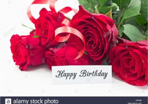 Birthday Flowers Images Red Roses Happy Birthday Card with Bouquet Of Red Roses On White