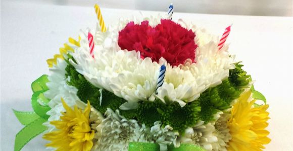 Birthday Flowers Next Day Delivery Same Day Delivery Birthday Flower Cake Green and Yellow