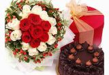 Birthday Flowers with Chocolates 1 Pound Fresh Cream Chocolate Truffle with 24 Red and