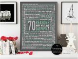 Birthday Gift for 70th Man 70 Reasons We Love Dad 70th Birthday Gift for Him for