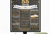 Birthday Gift Ideas for Him 55 55th Birthday Chalkboard Poster 55 Birthday Party Ideas