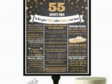 Birthday Gift Ideas for Him 55 55th Birthday Chalkboard Poster 55 Birthday Party Ideas