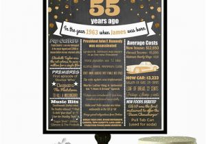 Birthday Gift Ideas for Him 55 55th Birthday Chalkboard Poster 55 Birthday Party Ideas