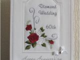 Birthday Gift Ideas for Him 60th Diamond Wedding Anniversary Card Roses Scroll Design