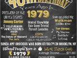 Birthday Gift Ideas for Husband Canada Gold 40th Birthday Chalkboard 1979 Poster 40 Years Ago In