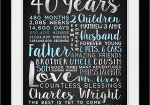 Birthday Gift Ideas for Husband Turning 40 Custom Gift for Husband On Birthday 40th Birthday 40 Years