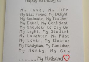 Birthday Gift Ideas for Husband Turning 65 Handmade Husband Birthday Card Funny Adam My Love