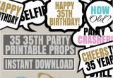 Birthday Gifts for Boyfriend Turning 35 35 35th Birthday Photo Booth Printable Props Turning 35 Diy