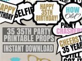 Birthday Gifts for Boyfriend Turning 35 35 35th Birthday Photo Booth Printable Props Turning 35 Diy