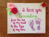 Birthday Gifts for Grandma From Baby Baby Footprint Gift for Grandma Hand Made Felt Flowers