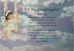 Birthday Gifts for Grandma From Granddaughter Poem for My Granddaughter Birthday or Christmas