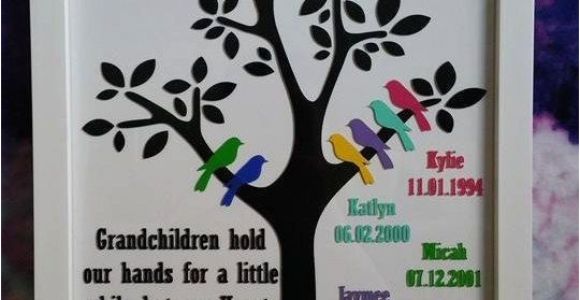 Birthday Gifts for Great Grandma Grandparent Family Tree Frame 6 Grandchildren Custom